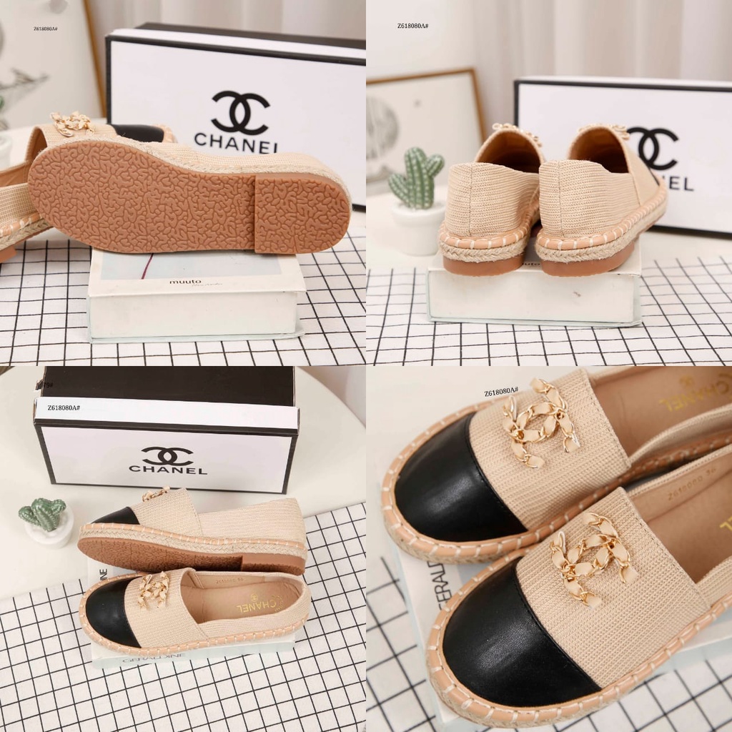 Fashhion LOGO C Logo Espadrille Flat Z618080A#