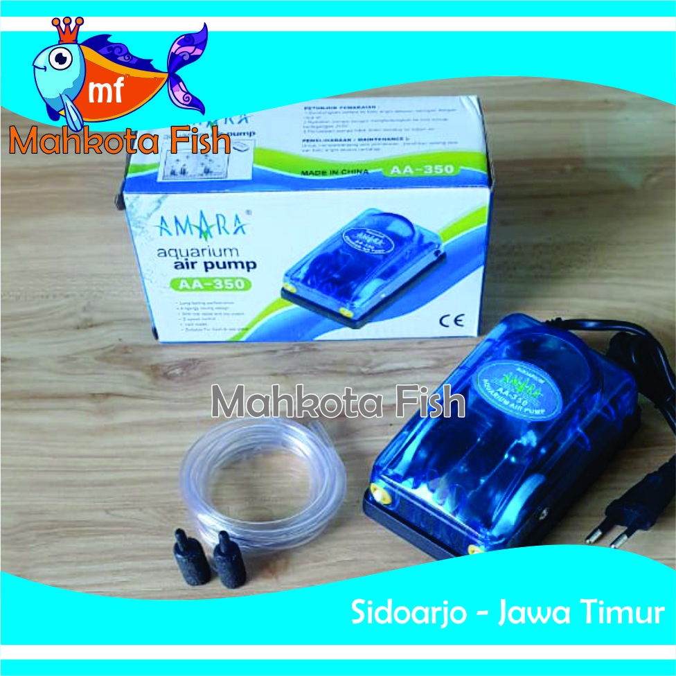 PAKET LENGKAP Aerator 2 Lubang | Air Pump Aquarium | Mesin Airator (GRATIS BUBLE WRAP)