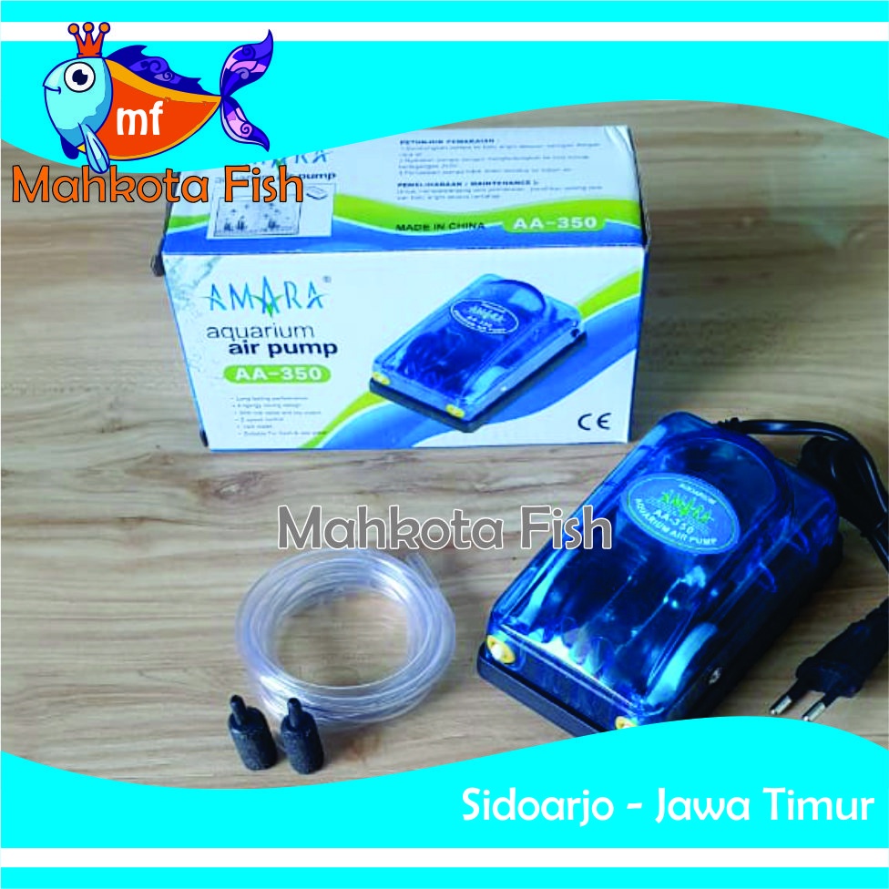 PAKET LENGKAP Aerator 2 Lubang | Air Pump Aquarium | Mesin Airator (GRATIS BUBLE WRAP)