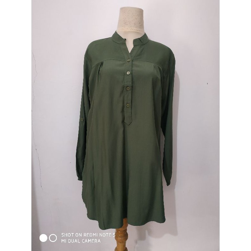 Blus Polos Viscose Hijau Army 1541