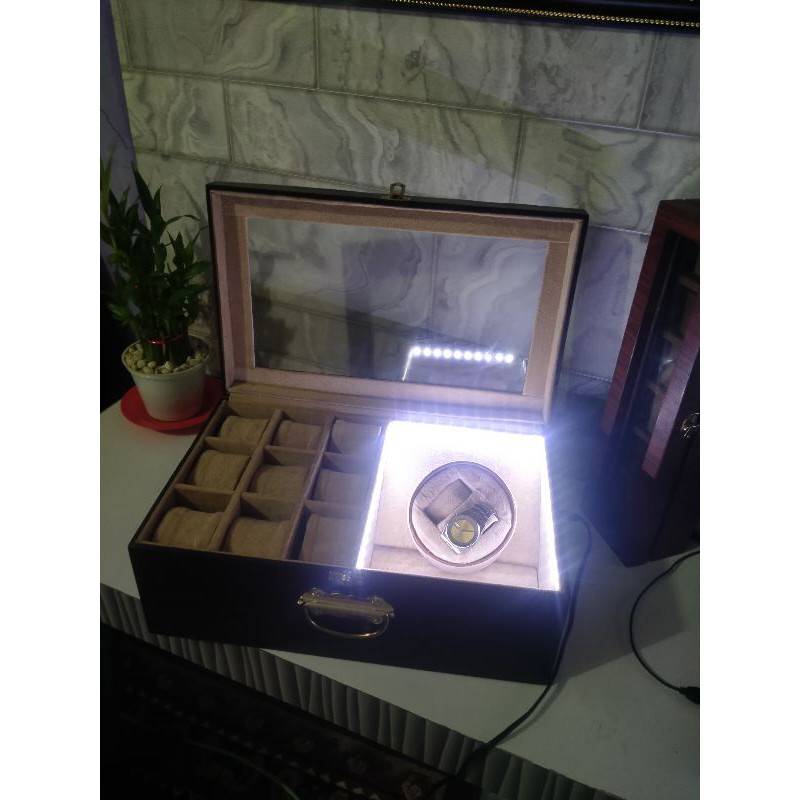 WATCH WINDER 1 SLOT ISI 2 JAM DAN 9 TEMPAT JAM TANGAN