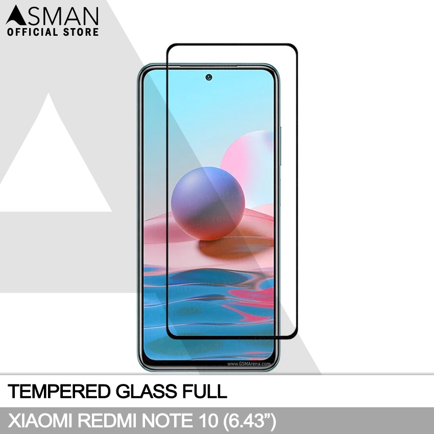 Tempered Glass Full Xiaomi Redmi Note 10 (6.43&quot;) | Anti Gores Kaca - Hitam