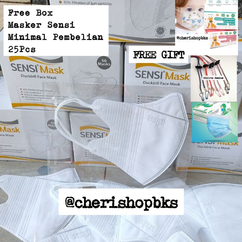 (READY)MASKER SENSI & MASKER DUCKBILL HITAM PUTIH