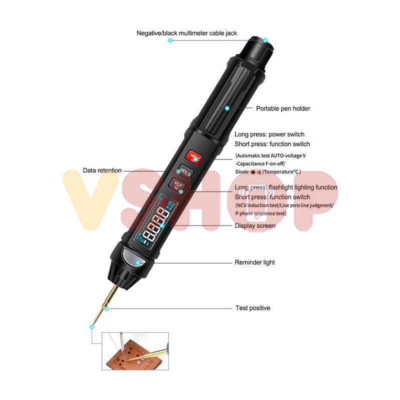 DIGITAL PEN MULTITESTER - MULTIMETER PEN DIGITAL RELIFE DT-01