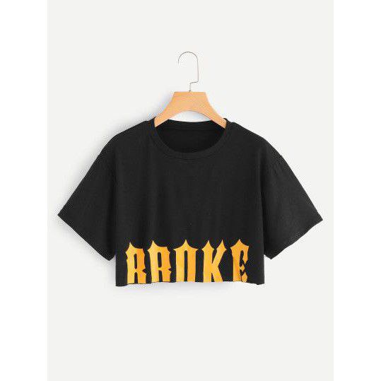 Clothing May - Kaos Crop Top Brooklyn Broke Kaos Distro Croptop Atasan Krop Top Wanita Cewek Viral