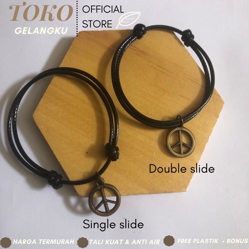 Gelang Peace Bronze / Gelang Tali Pria Wanita Hits Kekinian