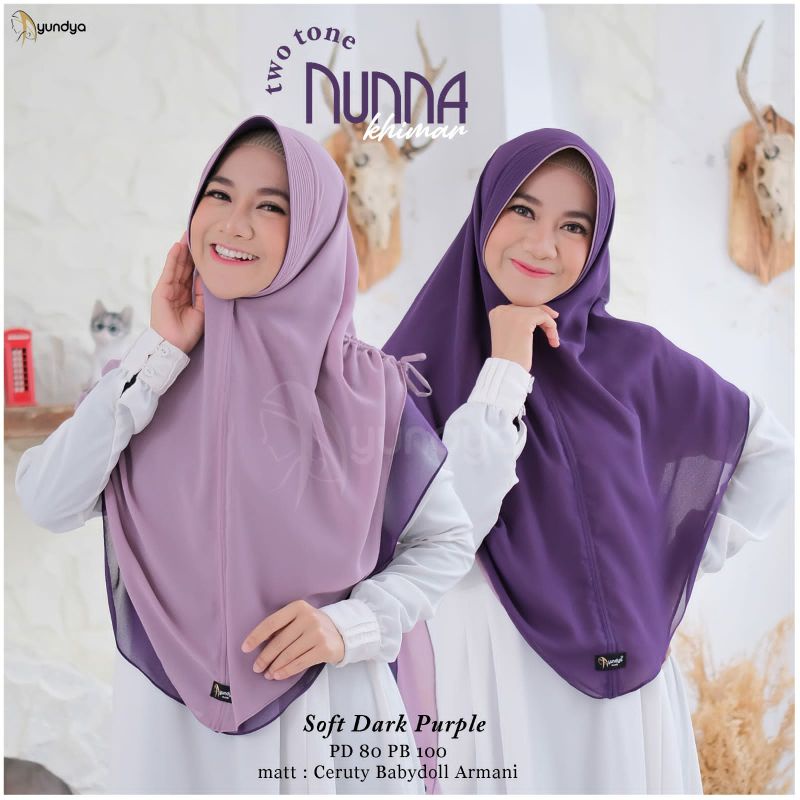 NUNNA KHIMAR HIJAB INSTAN BOLAK BALIK || 2 WARNA || 2 MODEL || BY AYUNDYA