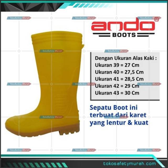 SEPATU KARET BOOT KUNING ANDO ORIGINAL