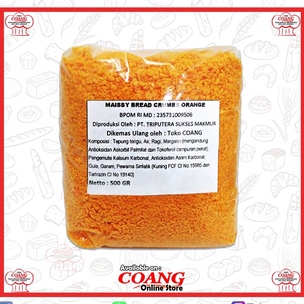 

BREAD CRUMBS ORANGE REPACK 500 GR - TEPUNG PANIR - TEPUNG ROTI