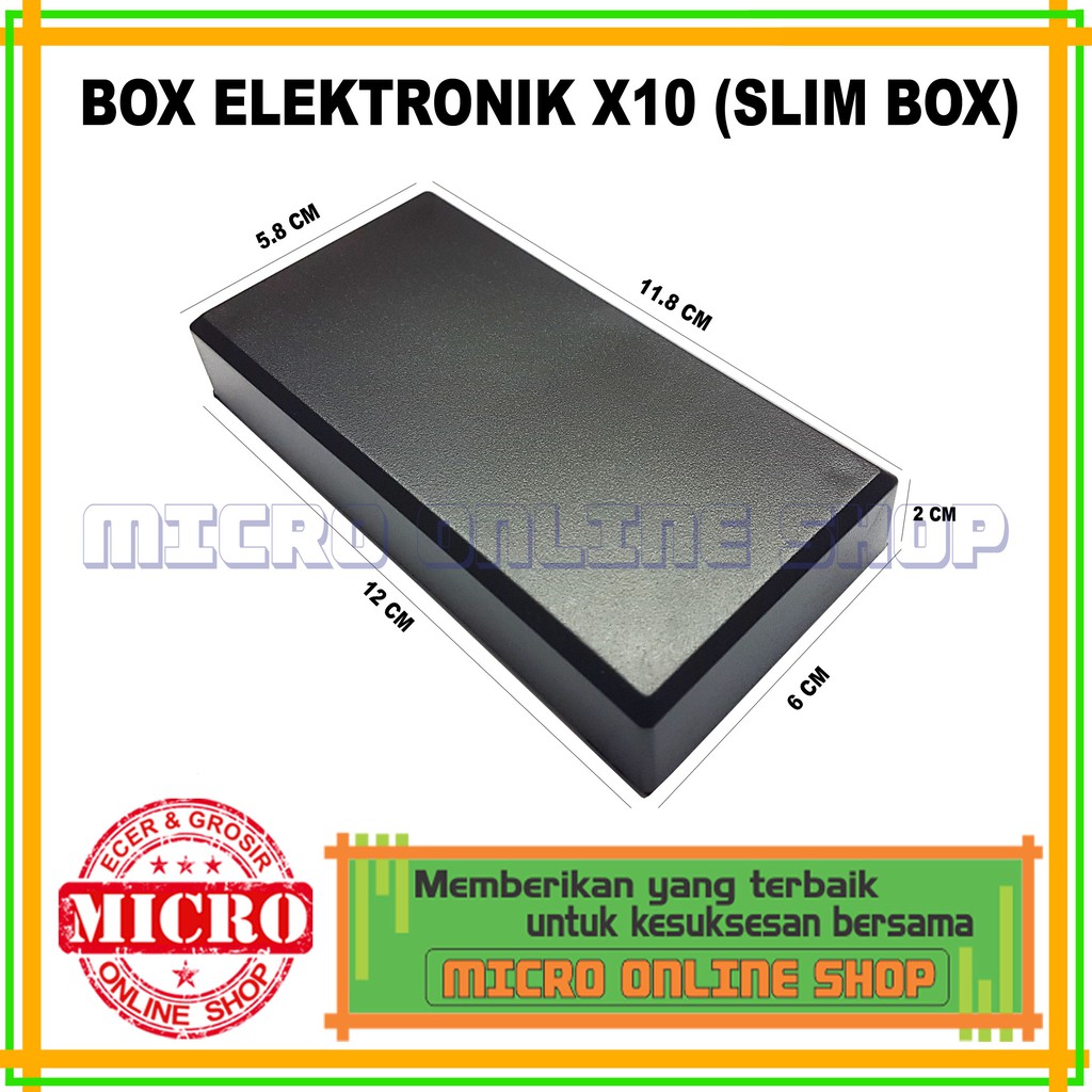 Slim Box Type X10 / Box Elektronik X10 / Box Plastik Hitam X10