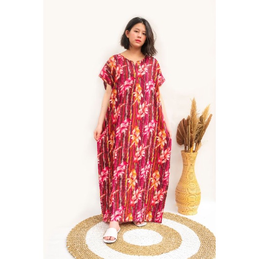 Daster busui bali habel rayon premium panjang semata kaki resleting-B34