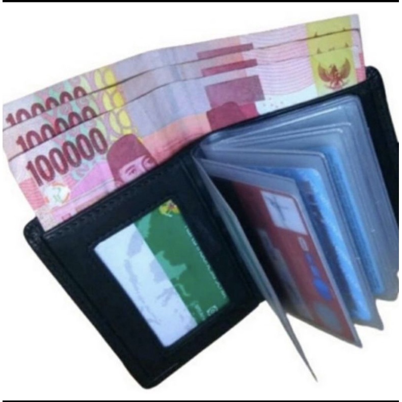 Dompet Kartu 18 in 1 Card Holder + slot uang kulit sintetis dompet kartu kredit