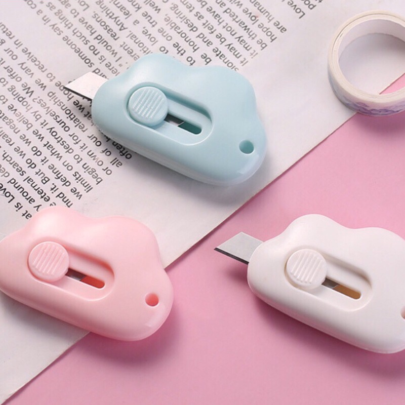 

Mini cutter pemotong kertas kecil lucu awan cloud aesthetic pastel