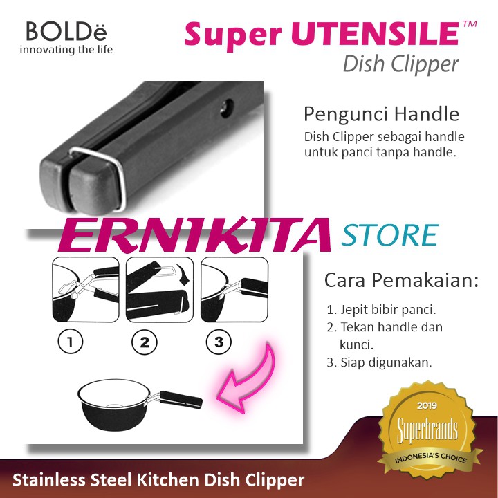 BOLDe DISH CLIPPER - Penjepit Anti Panas utk Mangkok, Piring dan Panci