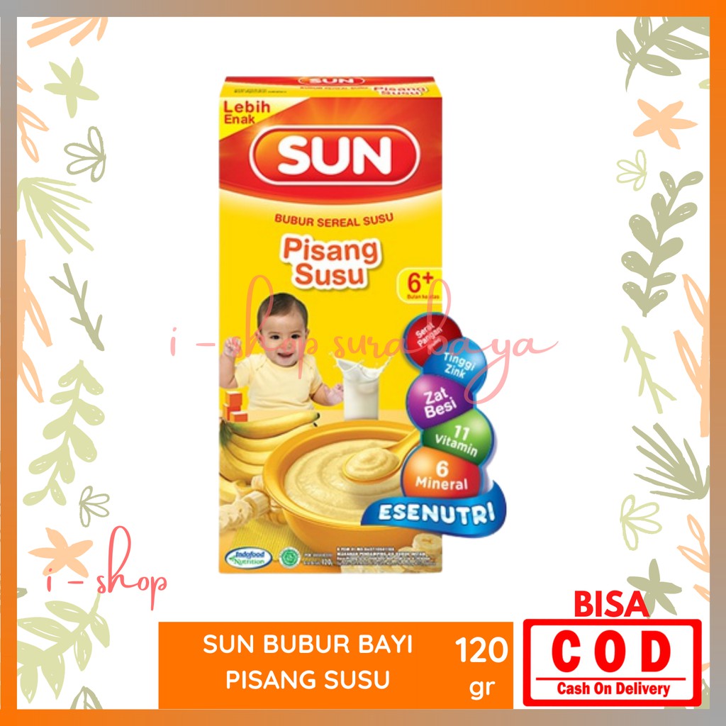 Sun Bubur Bayi Rasa Pisang Susu Box Isi 120 gr / Bubur MPASI / Nutrisi Terbaik Si Kecil