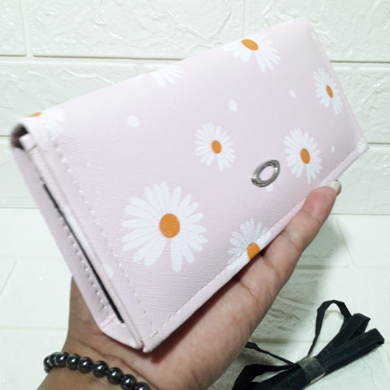 DOMPET WANITA LIPAT TALI PANJANG HARGA MURAH 024-Pink