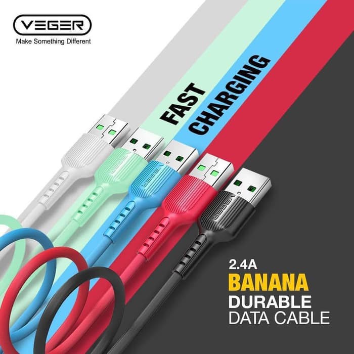 Kabel Data Veger Banana Fast Charging Kabel Micro Type C Iphone Veger
