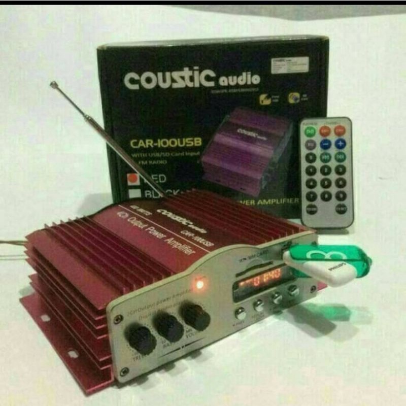 Power amplifier 4 channel COUSTIC AUDIO CA-100 Usb MMC Sd