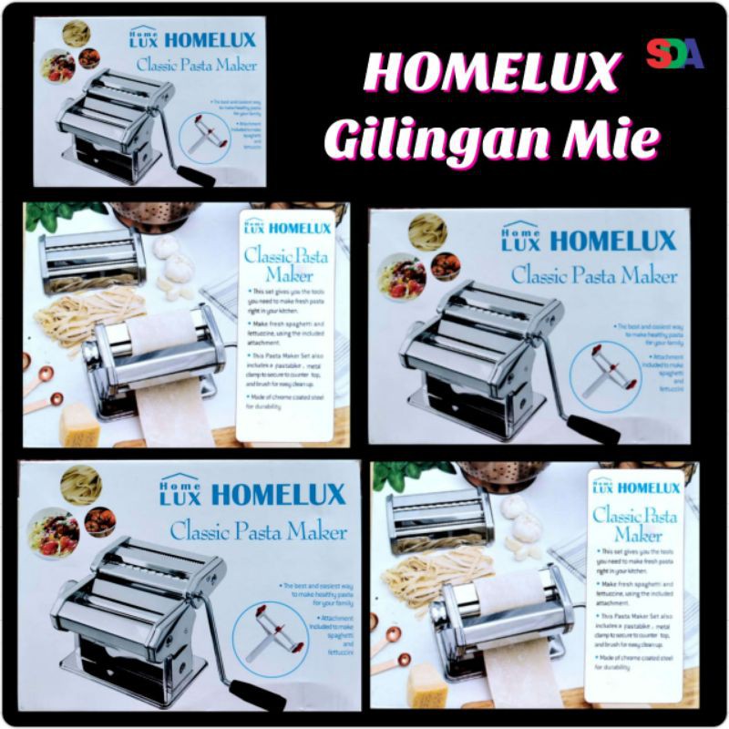 Homelux Ampia Pasta Maker AMP 150 / Gilingan Mie Manual Q-8138 / Q2 Gilingan HA-8150/ Crown Gilingan 4828