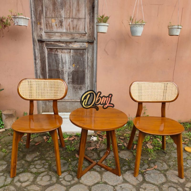 KURSI TERAS JATI KOMBINASI ROTAN MODERN, KURSI TERAS MINIMALIS JATI PILIHAN, KURSI TERAS
