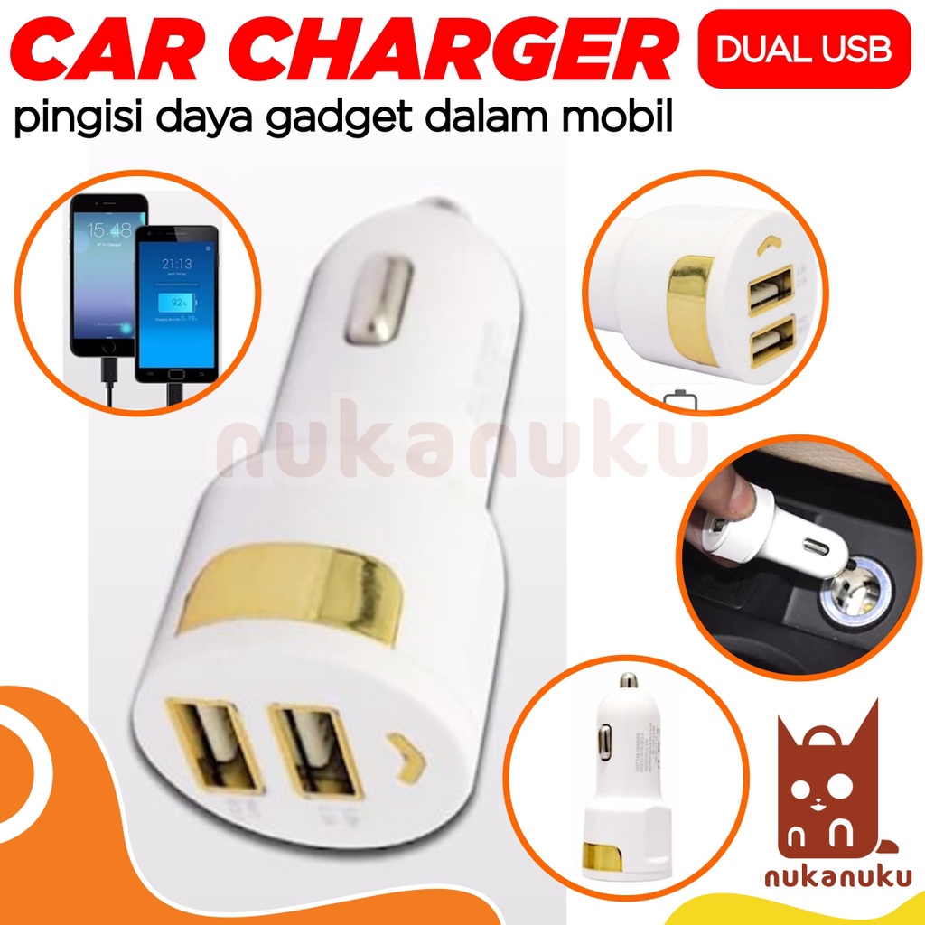 NUKANUKU - Charger Mobil / Carger Mobil / Charger Mobil Fast Charging / Car Charger Dual USB / Car C