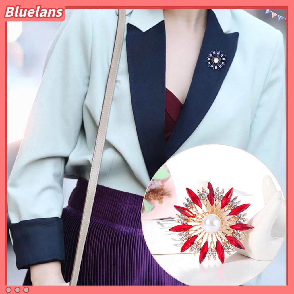 Pin Bros Lencana Bentuk Geometri Bulat Aksen Berlian Imitasi Warna-Warni Untuk Aksesoris Pakaian