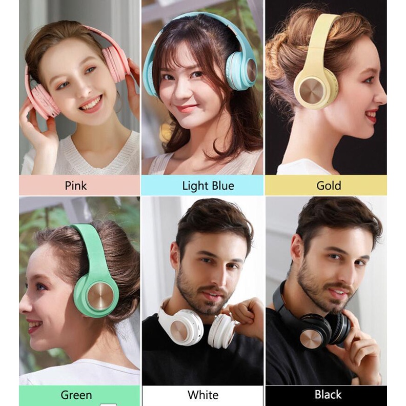 BRY11 / / Headset Bluetooth Bando B39 Macaron Headphone Tws Nirkabel, Headset Lipat Macaron LED Peredam Bising HIFI Stereo