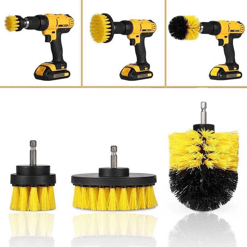 Kepala Sikat Bor Elektrik Power Cleaning Head 3 PCS - Pembersih Dapur WC Perabotan