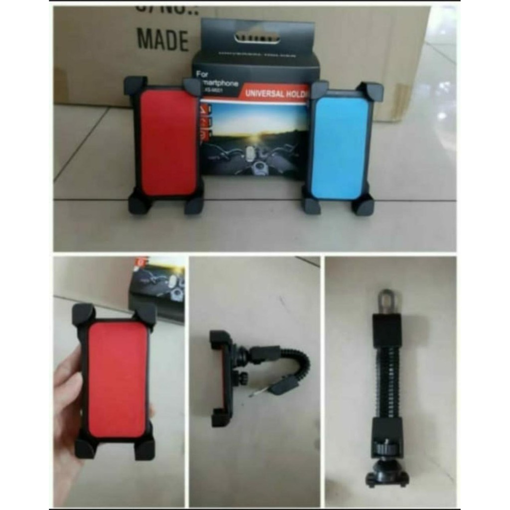 Holder handphone Sepeda Motor Braket Dudukan HP GPS Mount Jepit Universal Motorcycle Bracket