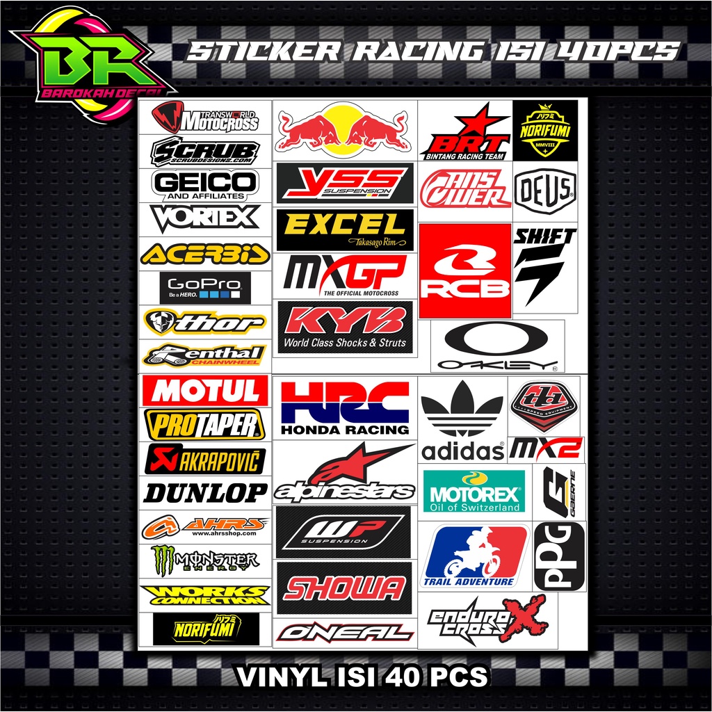 Sticker Racing Stiker Motor Isi Banyak