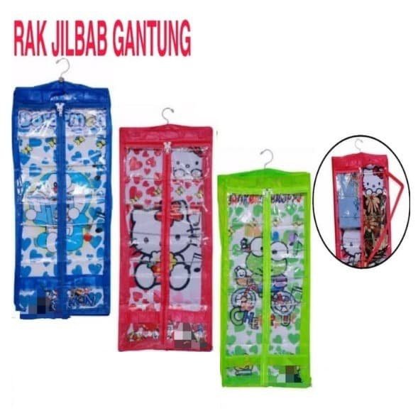 Rak Jilbab Gantung Motif Karakter Full Resleting