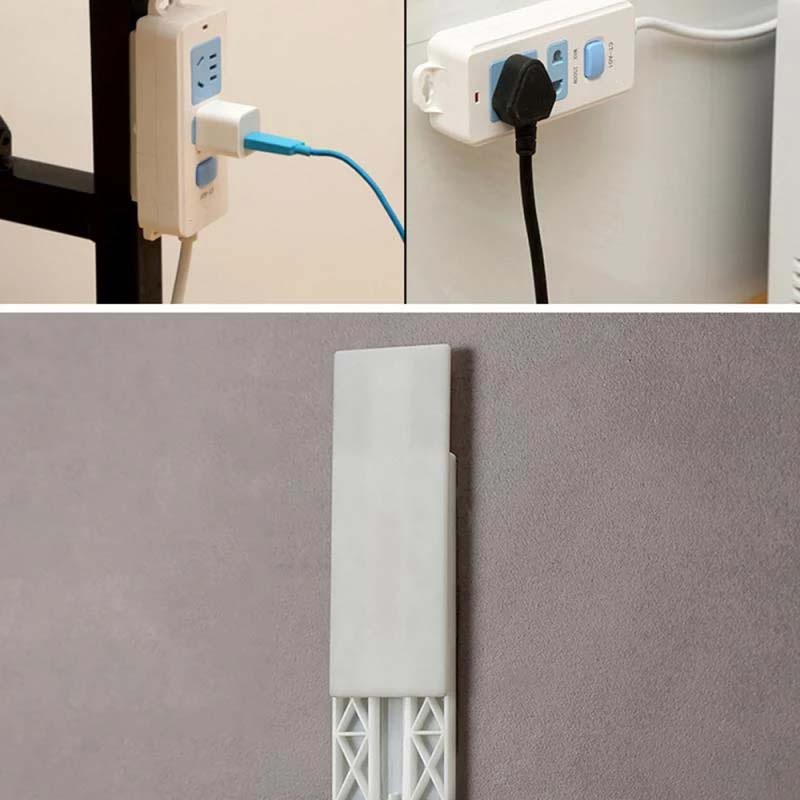 Wall-Mounted Sticker Plug Fixer Hook Cable Wire Power Strip Holder