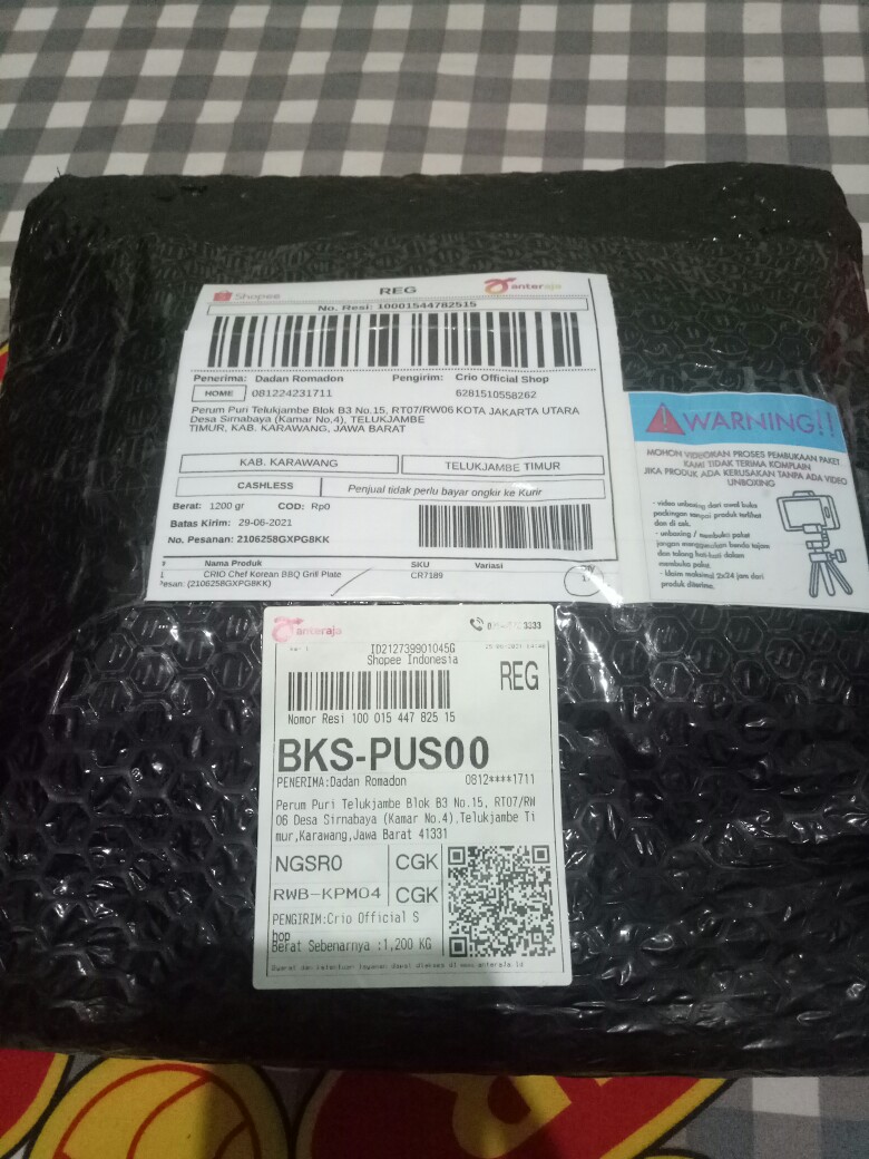 Pemanggang Bbq/pemanggang Sate/pemanggang Korea Praktis Crio Chef Korean Bbq Grill Plate Bonus Tongs