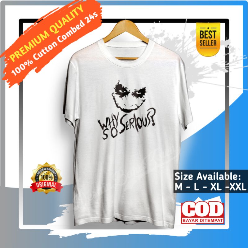 Kaos Superhero Joker Baju Distro Pria Branded Original Tshirt Cowok Keren Kekinian Why So Serious