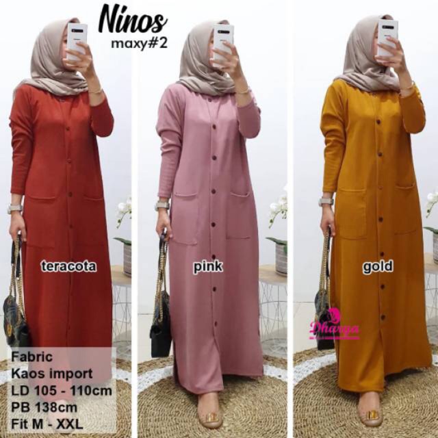 (RESTOK) GAMIS KOAS // NINOS MAXI BY DHARYA// GAMIS BAHAN