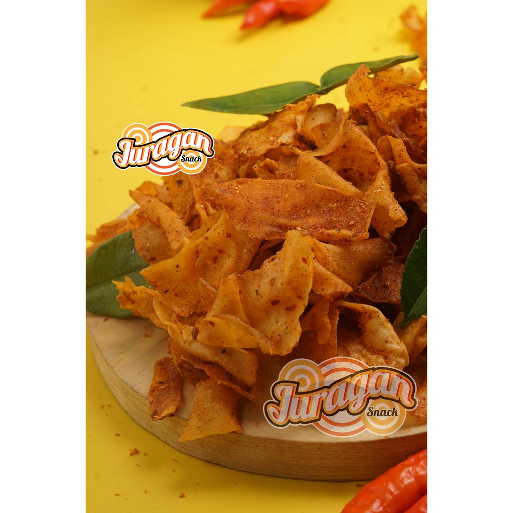 KERIPIK SINGKONG KRIPSET PEDAS DAUN JERUK 250 gram snack kiloan makanan ringan jajanan cemilan camilan pedas asin gurih murah