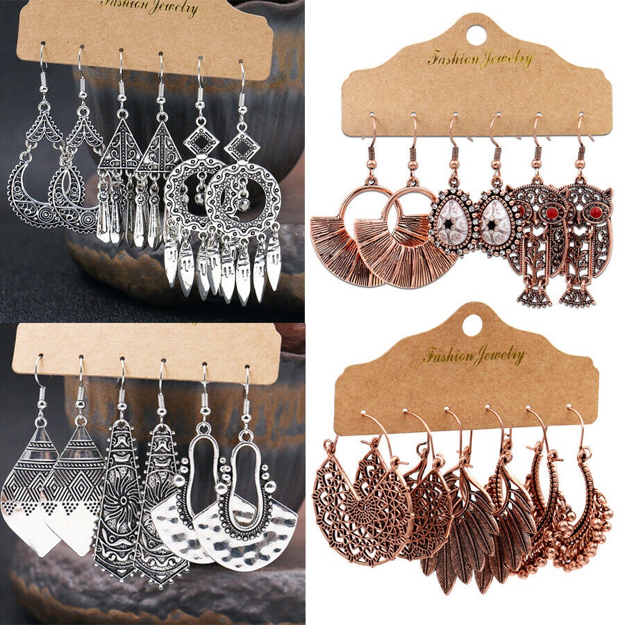 Anting Gantung Boho Gypsy Tribal Etnik Untuk Wanita