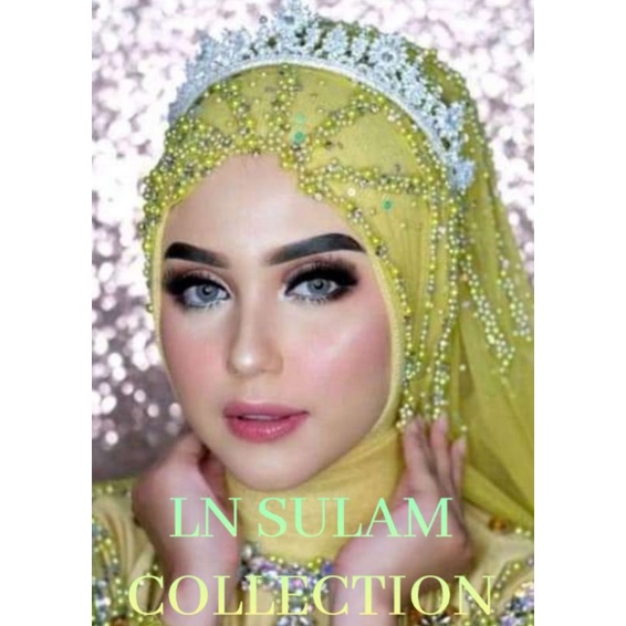 Slayer pengantin mutiara motif Kipas Veil Selendang Manten hijab jilbab terbaru panjang 160cm X Lebar 125cm