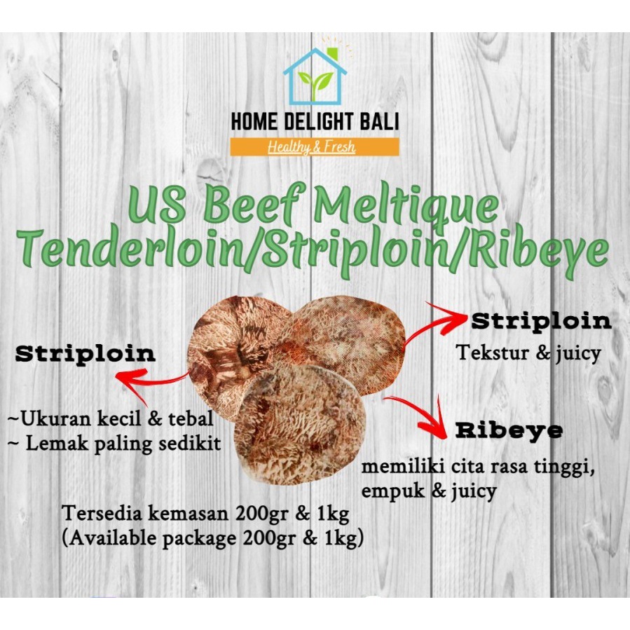 

US Beef Meltique Tenderloin/Striploin/Ribeye 200gr [Frozen Meat]