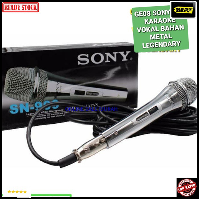 G08 Microphone SONY legendary vokal mic kabel karaoke volume suara Professional dynamic microphone cable meeting vocal audio sound pro jernih panggung pidato ceramah imam masjid musik music pengeras suara  BAHAN METAL BISA SEGALA JENIS AUDIO  Spesifikasi