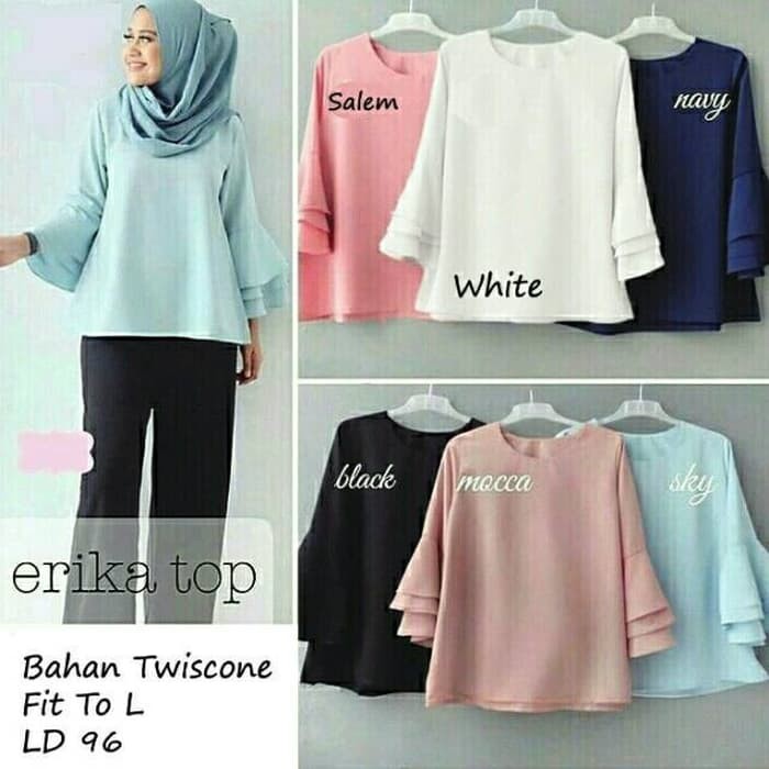 Baju Atasan Wanita Erika top Blouse Baju Muslim Blouse Muslim