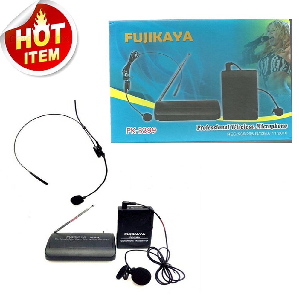 Fujikaya FK-3399 Microphone Clip On Wireless Mic Imam Jepit Headset