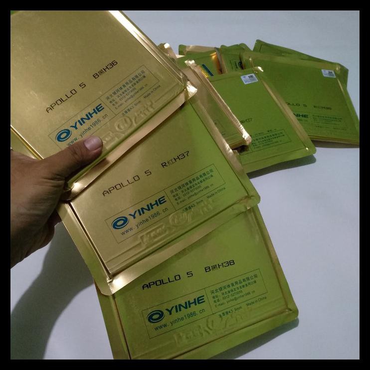 TERMURAH KARET PINGPONG TENIS MEJA YINHE APOLLO 5 CRAZY SPIN - Hitam, 37