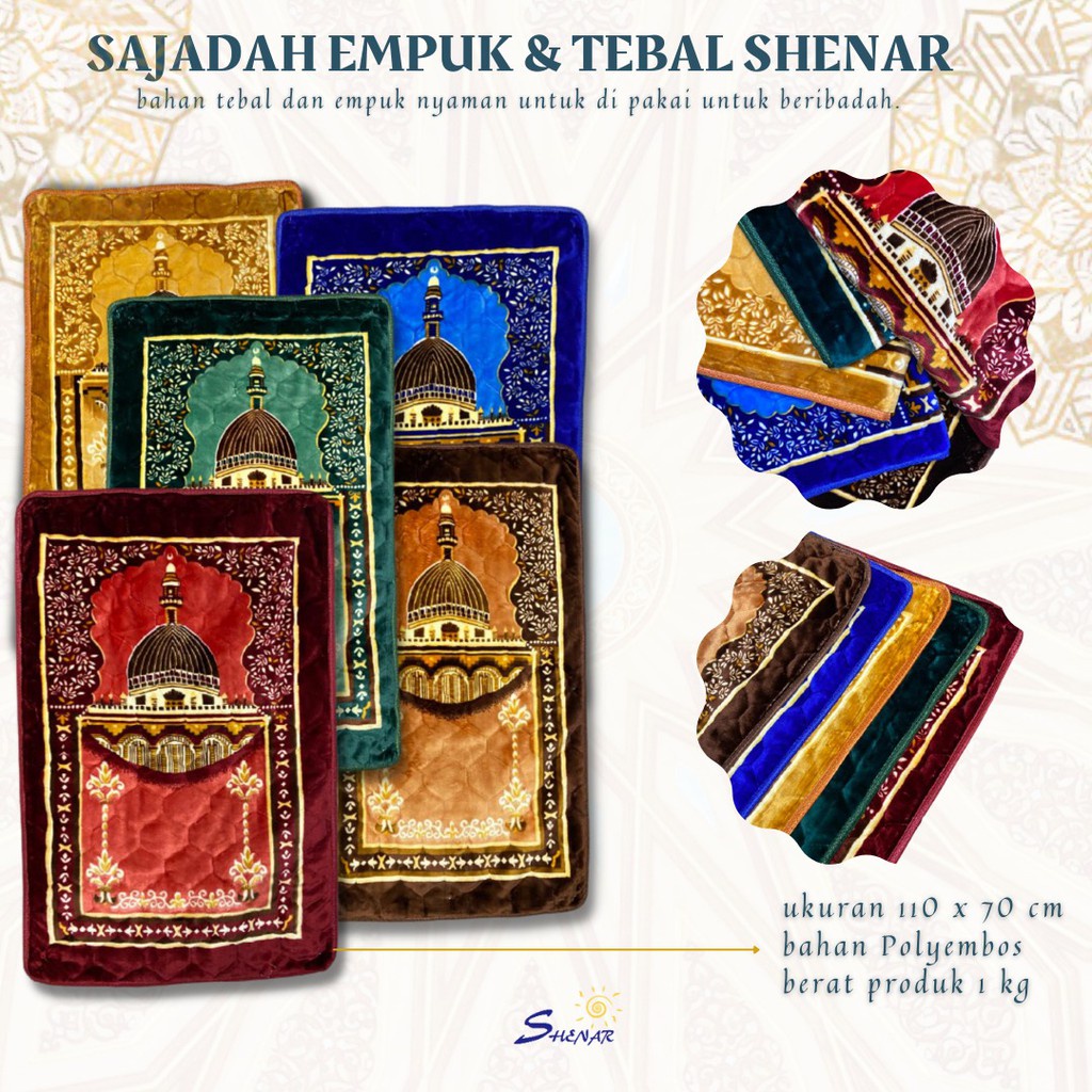 Sajadah Tebal / Sejadah Sajadah Turki Ukuran 105 x 75 Cm Tebal 1 Cm Anti Slip