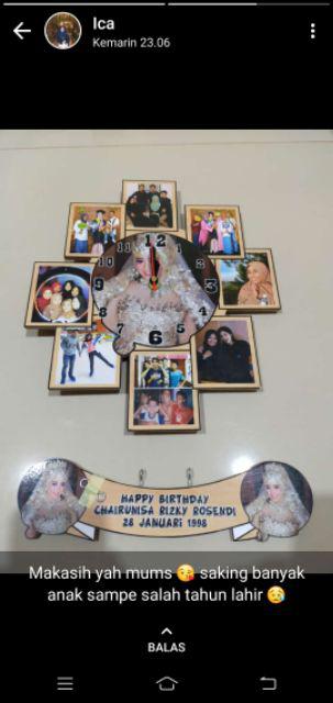 Jam Dinding Pigura Foto Karakter Kartun Doraemon Hadiah Kado Custom Ultah Ulang Tahun Wisuda Wedding