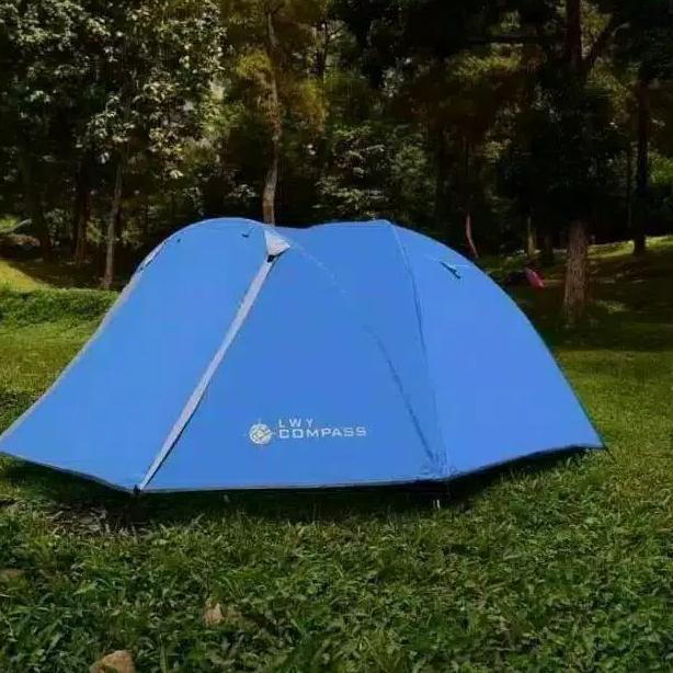 Tenda lwy compass fiber 4-5 orang double layer tenda compas