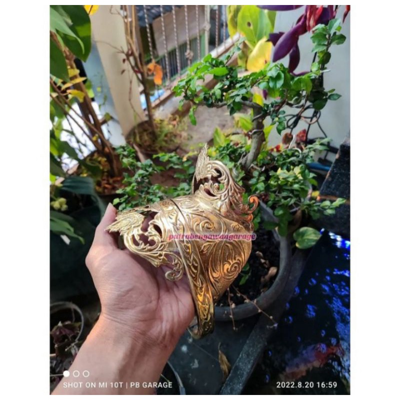 Ring lampu yl bahan kuningan ukir