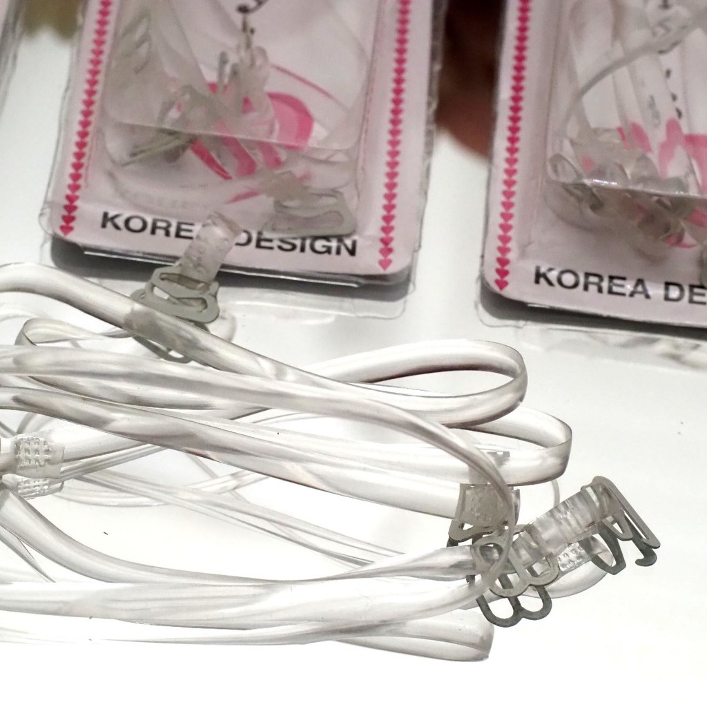 Tali BH Bening Tali Bra Transparan Model Gepeng Tipis Bra Strap Kait Elastis Polos Wanita