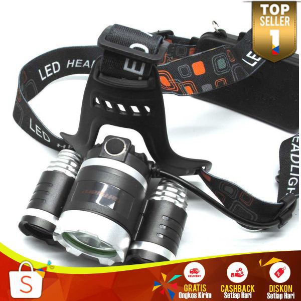 Senter Kepala TH 14 TaffLED Power Headlamp 5000 Lumens Flashlight Multifungsi Perlengkapan Outdoor