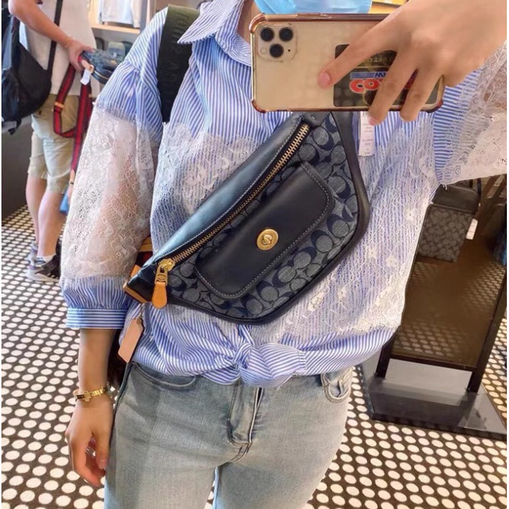 （grab）C4035 C1277 Coach double zipper style men and WOMEN WAIST BAG chest bag crossbody bag